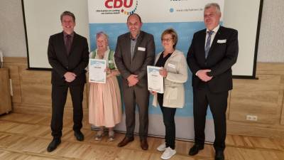 v.l.: Staatssekret�r f�r Kultur, Dr. Sebastian Putz, Ute Braune, Thomas Staudt MdL, Sigrid Br�ckner, Vorsitzender der CDU-Fraktion Guido Heuer