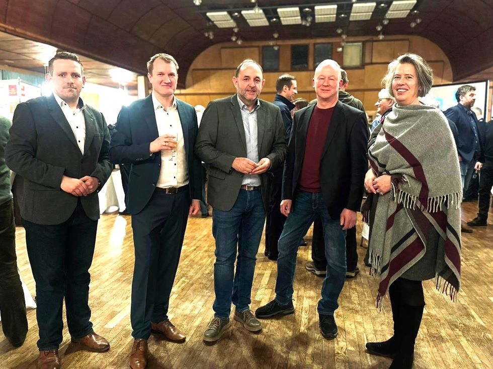 v.l. OBM Lukas K�ppe, Carsten Birkholz, Thomas Staudt, MdL, OBM Markus Fettback, Ministerin Dr. Tamara Zieschang