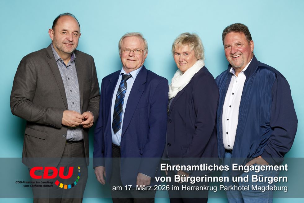 v.l. Thomas Staudt MdL, Klaus-Dieter Bauer, Edda und Frank Kunde
Foto: Raik Weber